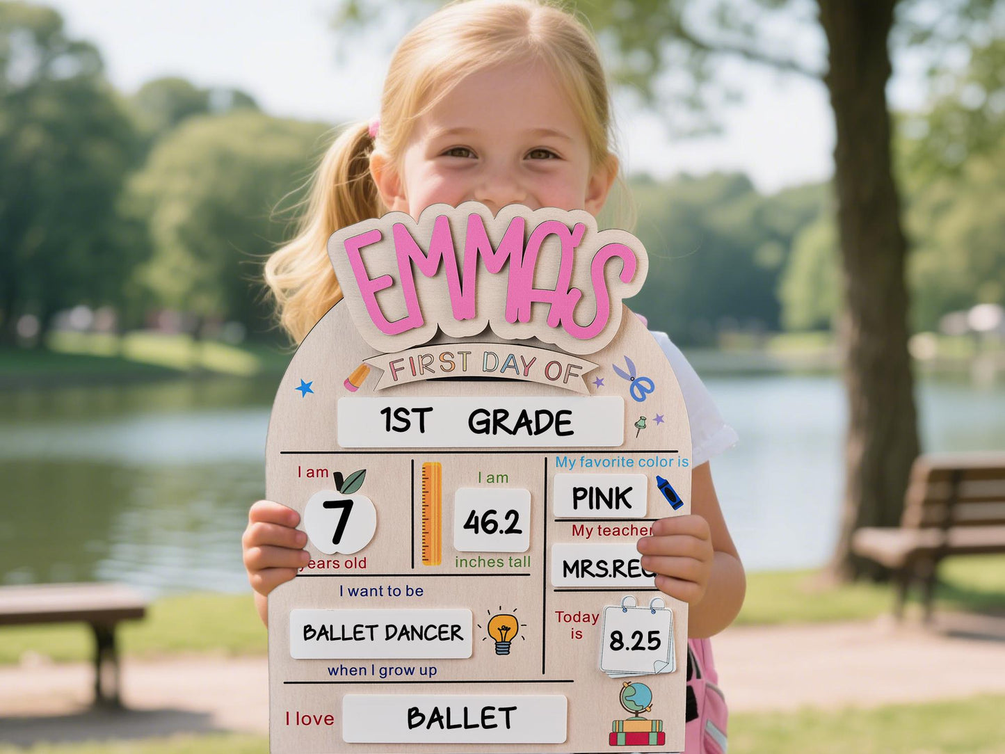 Custom First & Last Day School Sign,Back to School Sign,Kindergarten 1st Day of School Sign,First Day Wooden School Board,School Photo Prop