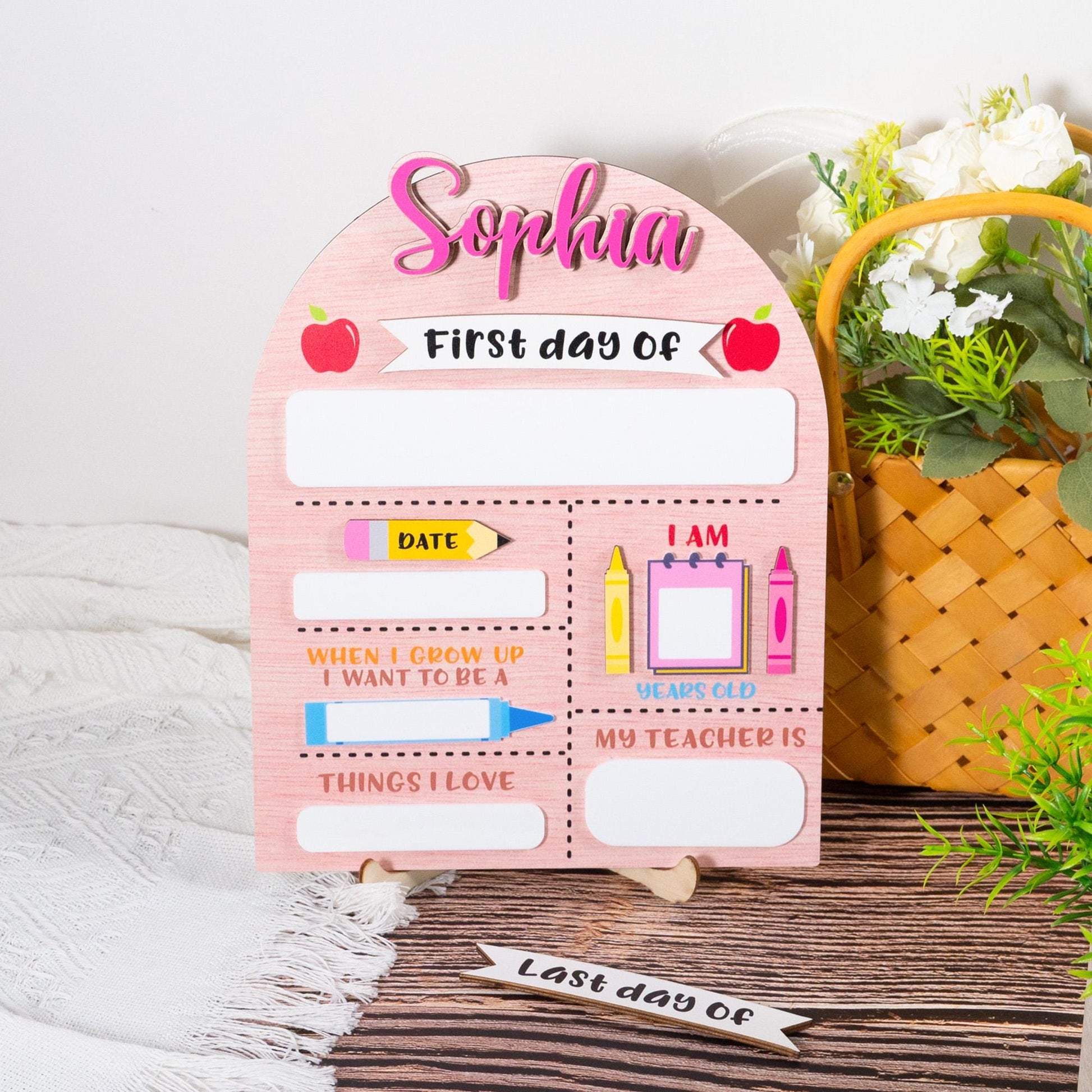 Custom First And Last Day School Sign,Back To School Sign,Kindergarten School Sign,First Day Of School Sign,Wooden School Board,Kids Gift