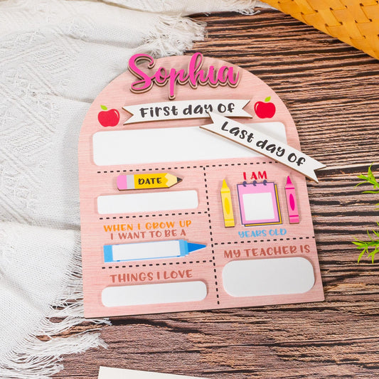 Custom First And Last Day School Sign,Back To School Sign,Kindergarten School Sign,First Day Of School Sign,Wooden School Board,Kids Gift