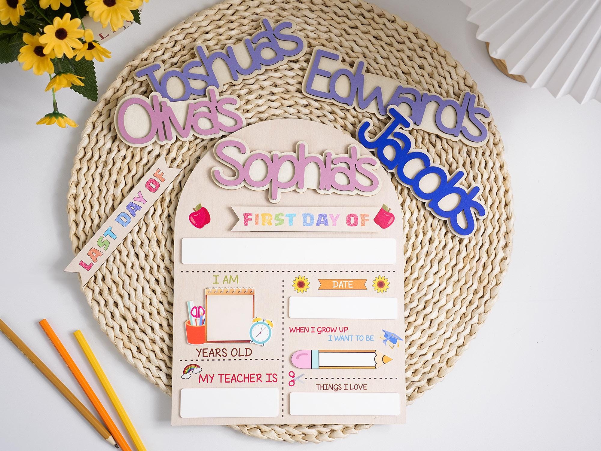 Custom Back to School Sign, First Day of School Sign, Preschool, Kindergarten 1st Day of School Sign, School Board, Last Day of School Sign