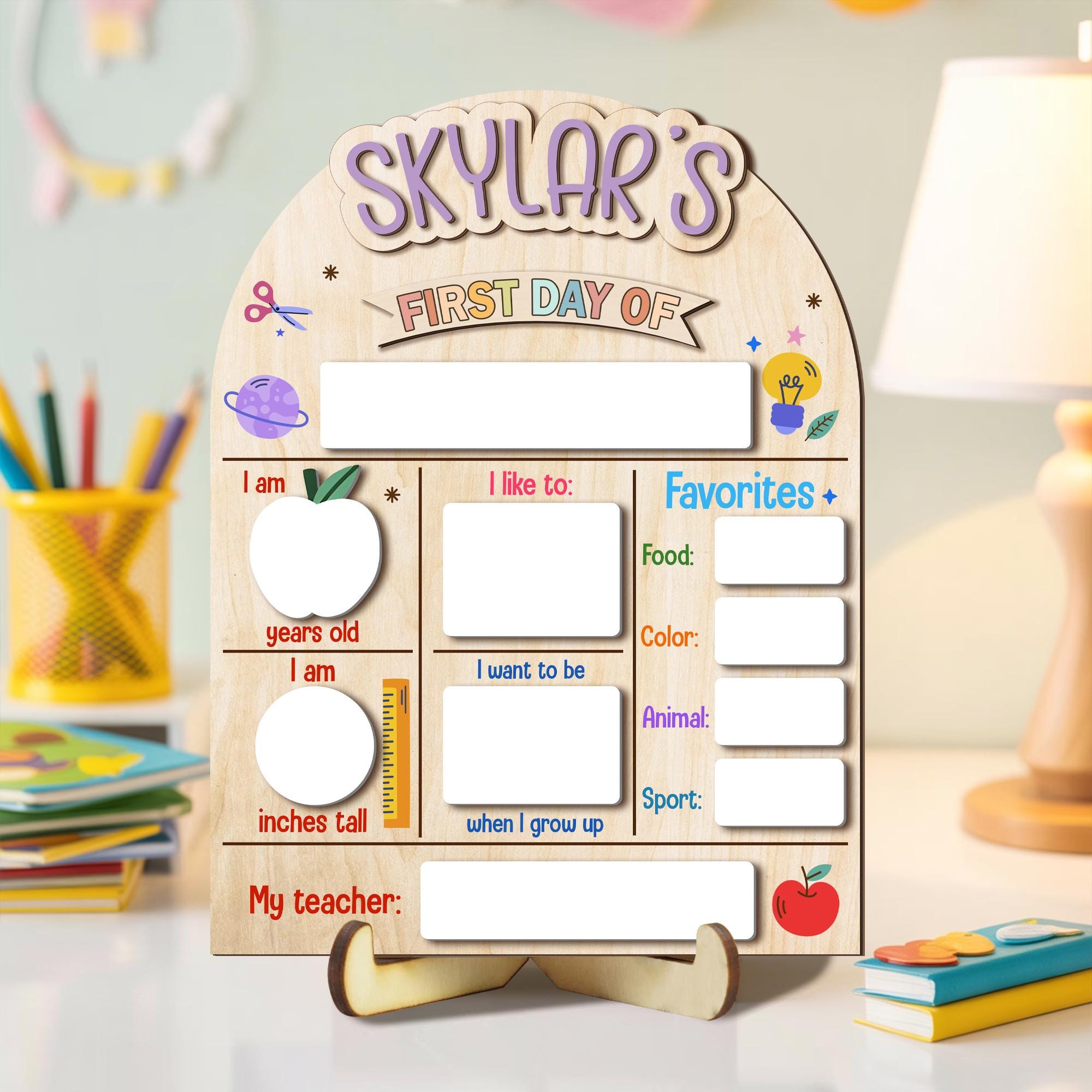 First And Last Day Of School Sign, Reusable Back to School Sign For Photos, Reusable Dry Erase Board, Custom Name 1st Day Of School Board
