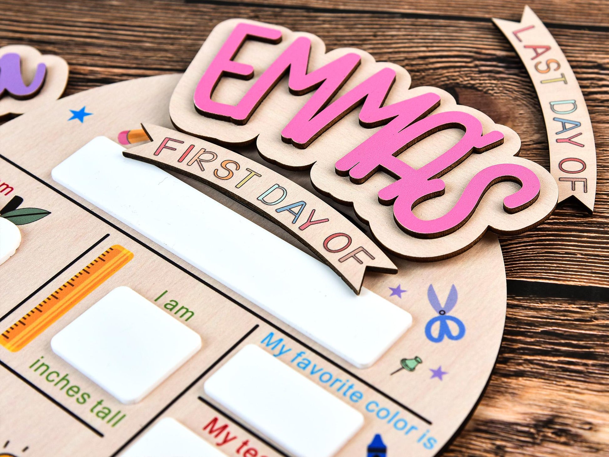Custom First & Last Day School Sign,Back to School Sign,Kindergarten 1st Day of School Sign,First Day Wooden School Board,School Photo Prop