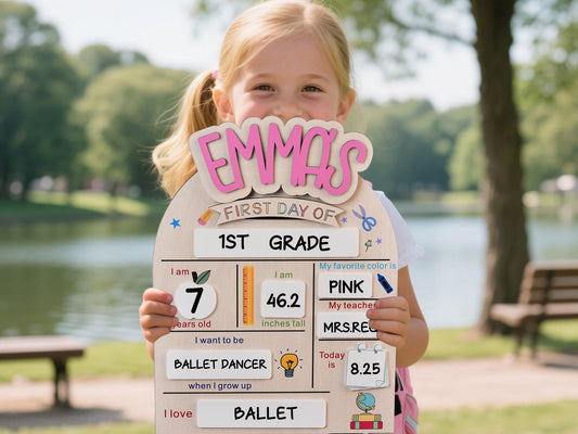 Custom First & Last Day School Sign,Back to School Sign,Kindergarten 1st Day of School Sign,First Day Wooden School Board,School Photo Prop