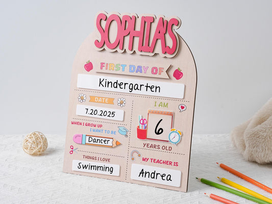 Custom First Day Of School Sign, Last Day of School Sign, Custom Name Sign, Preschool Back To School Dry Erase Sign, 1st Day of School Board