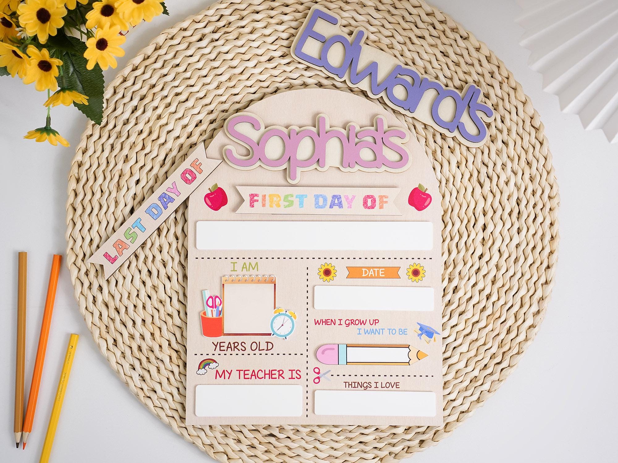 Custom Back to School Sign, First Day of School Sign, Preschool, Kindergarten 1st Day of School Sign, School Board, Last Day of School Sign
