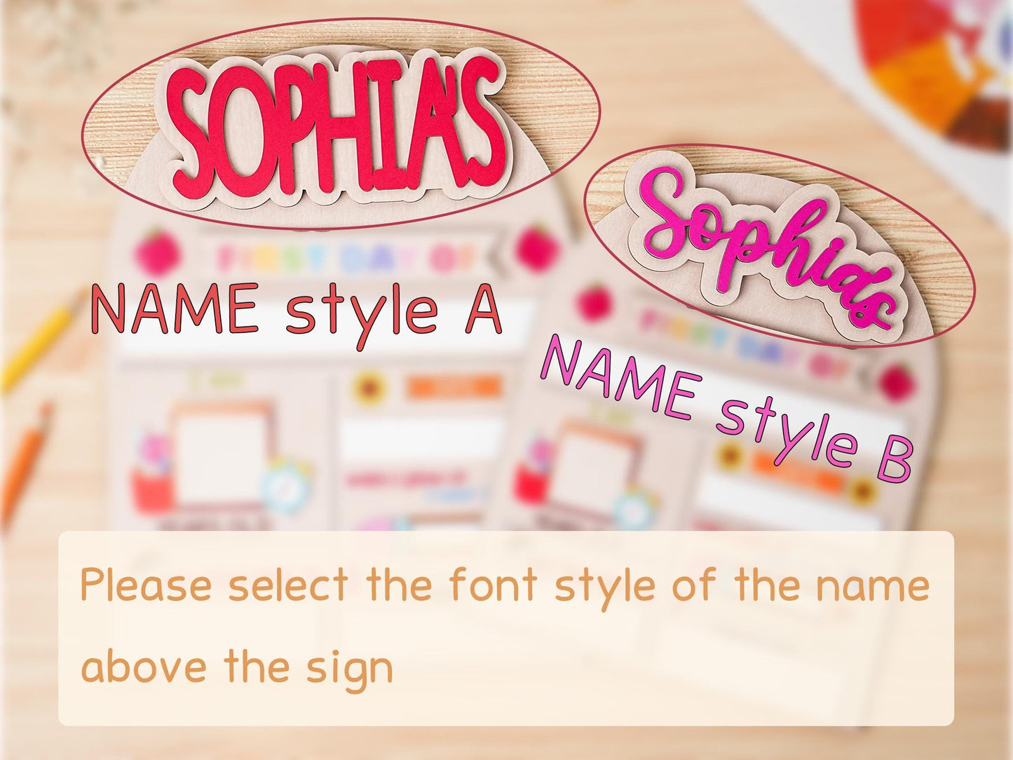 Custom First&Last Day of School Sign,Back to School Photo Prop for kids,Custom wood name sign,Personalized gift name sign,Kindergarten Sign