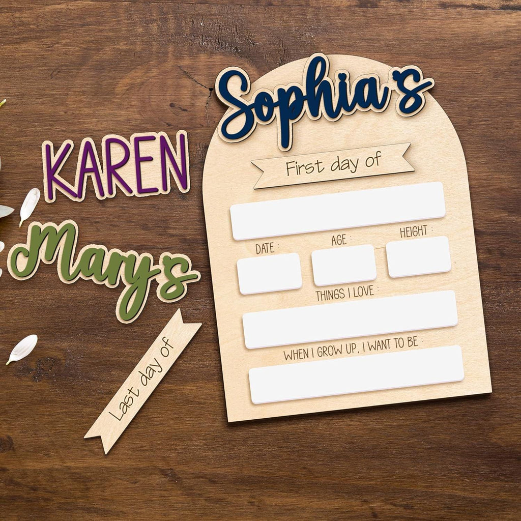 Customized First And Last Day School Sign, Back to School Sign, Kindergarten 1st Day of School Sign, First Day School Wooden School Board S2