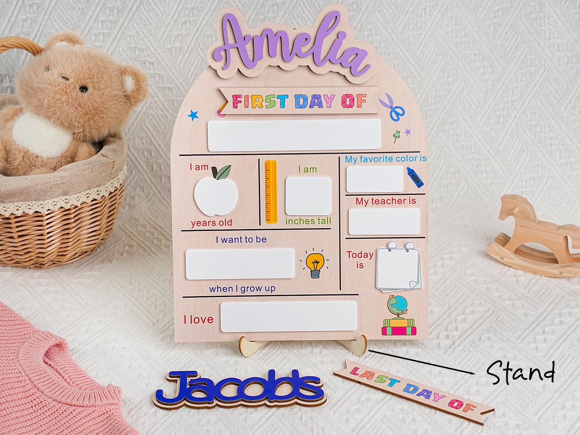 Custom First Day of School Sign, Back to School Sign, Kindergarten 1st Day of School Sign, School Board, First & Last Day of School Sign