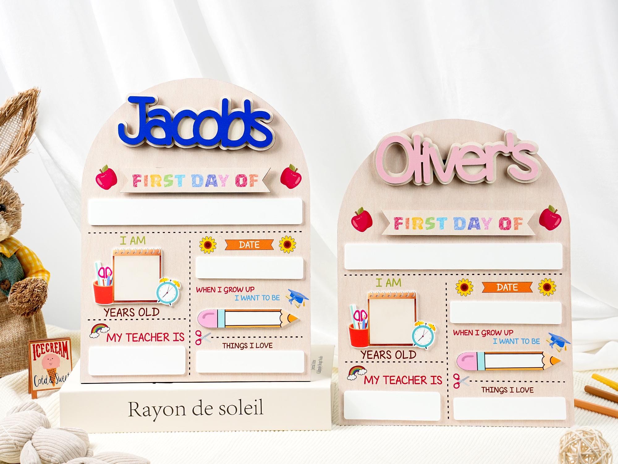 Personalized Back To School Sign,Custom First Day Of School Sign,1st Day of School Board,Kindergarten Wooden School Sign,Back To School Gift