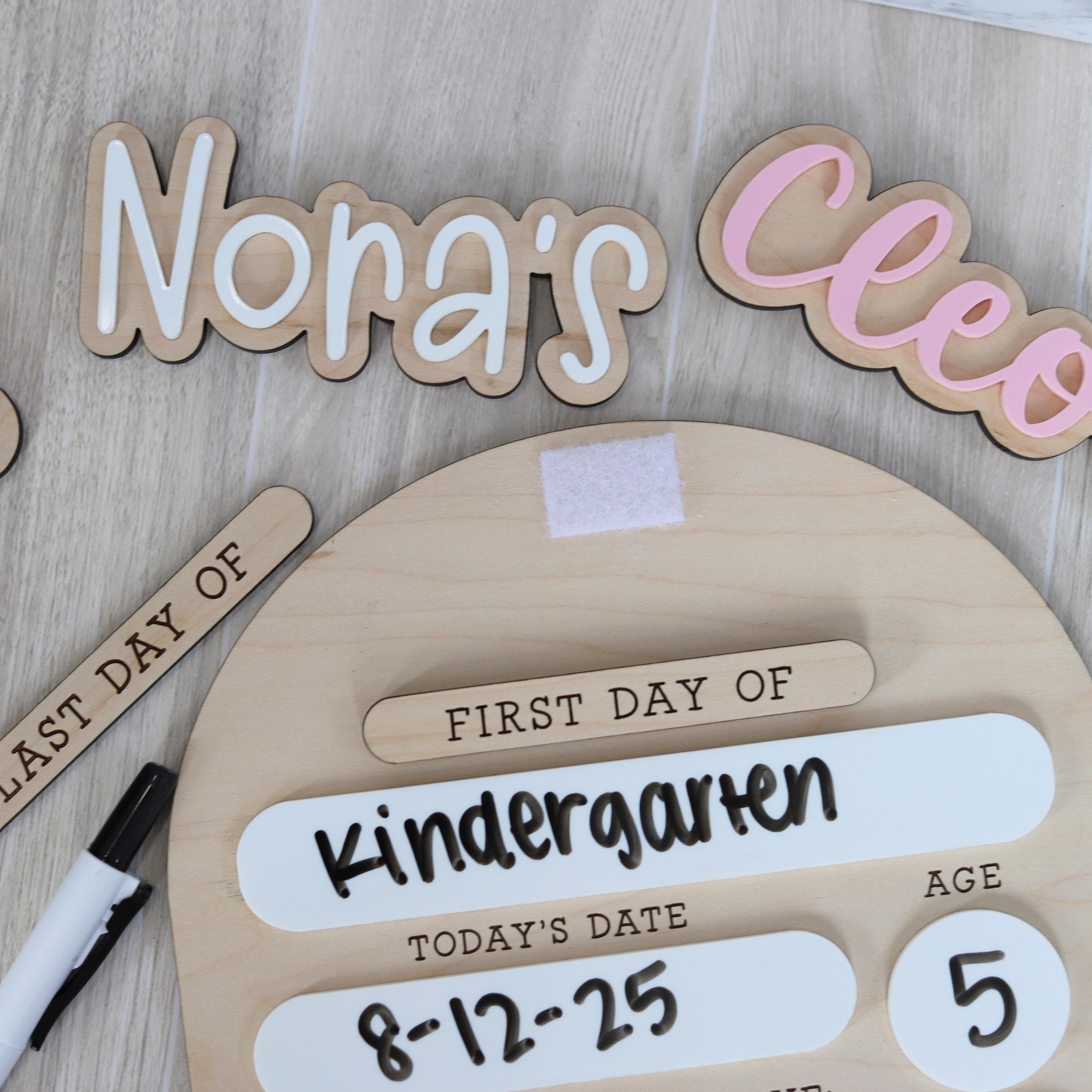 Interchangeable Personalized Back to School Sign for Kids | Custom Wooden First Day/Last Day Sign