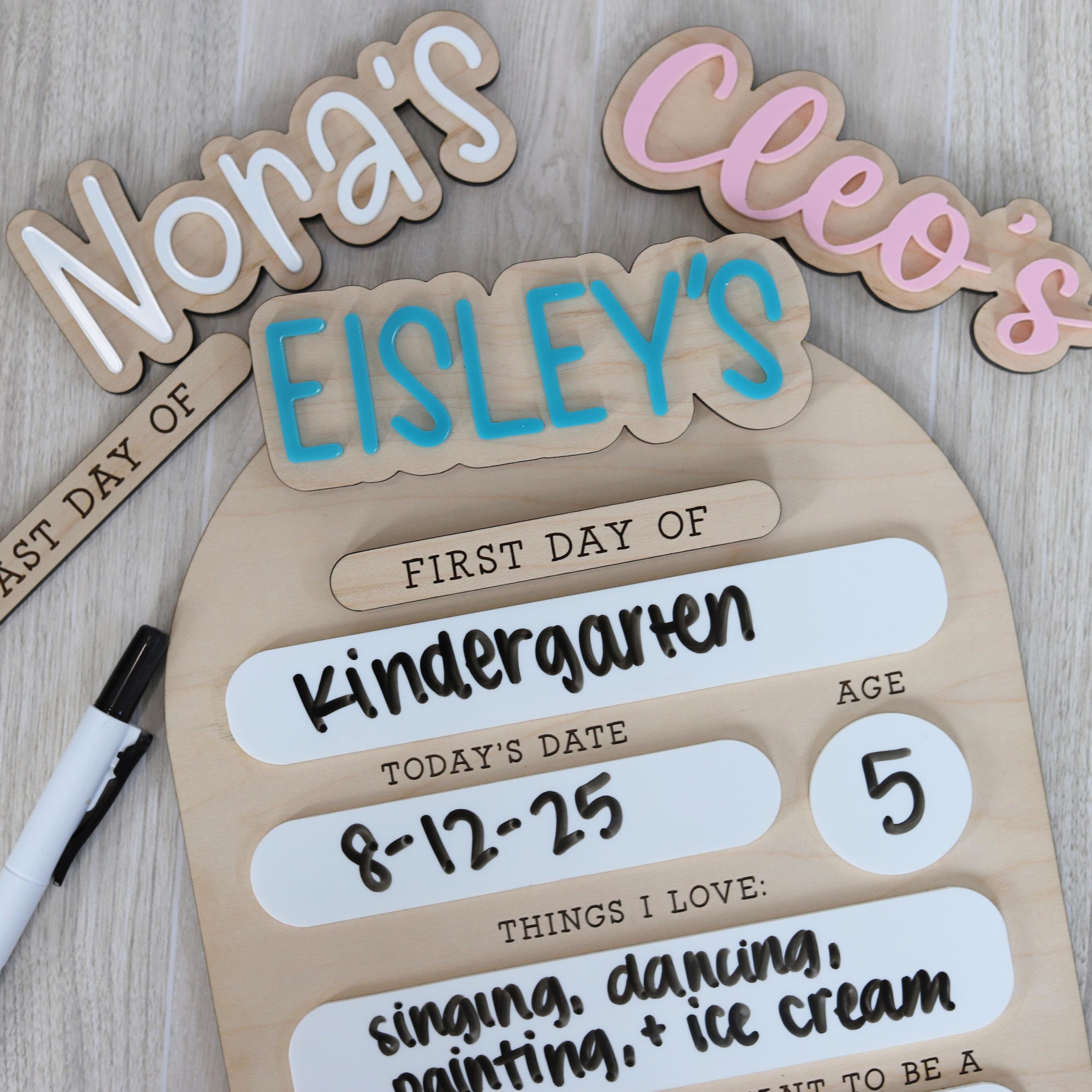 Interchangeable Personalized Back to School Sign for Kids | Custom Wooden First Day/Last Day Sign