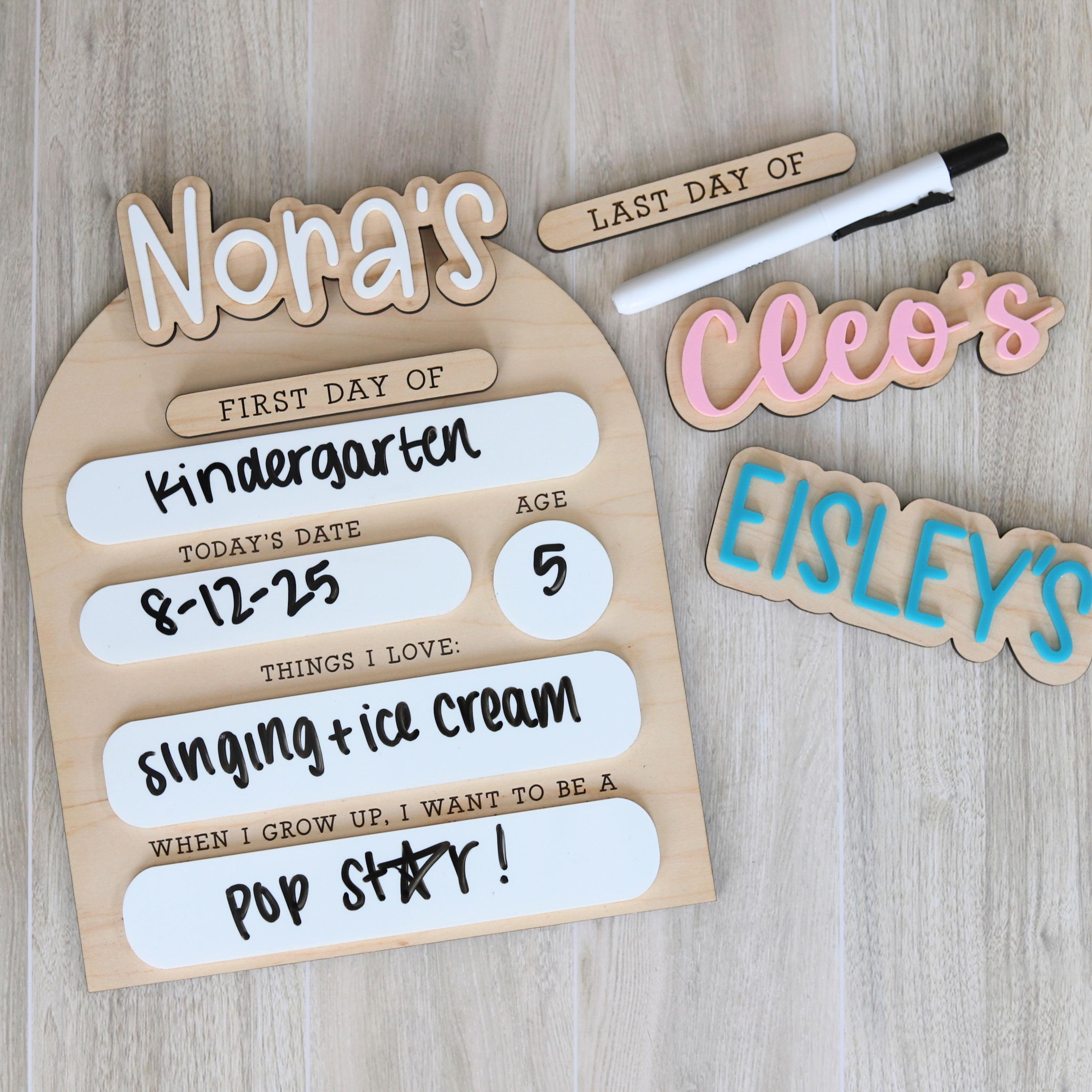 Interchangeable Personalized Back to School Sign for Kids | Custom Wooden First Day/Last Day Sign