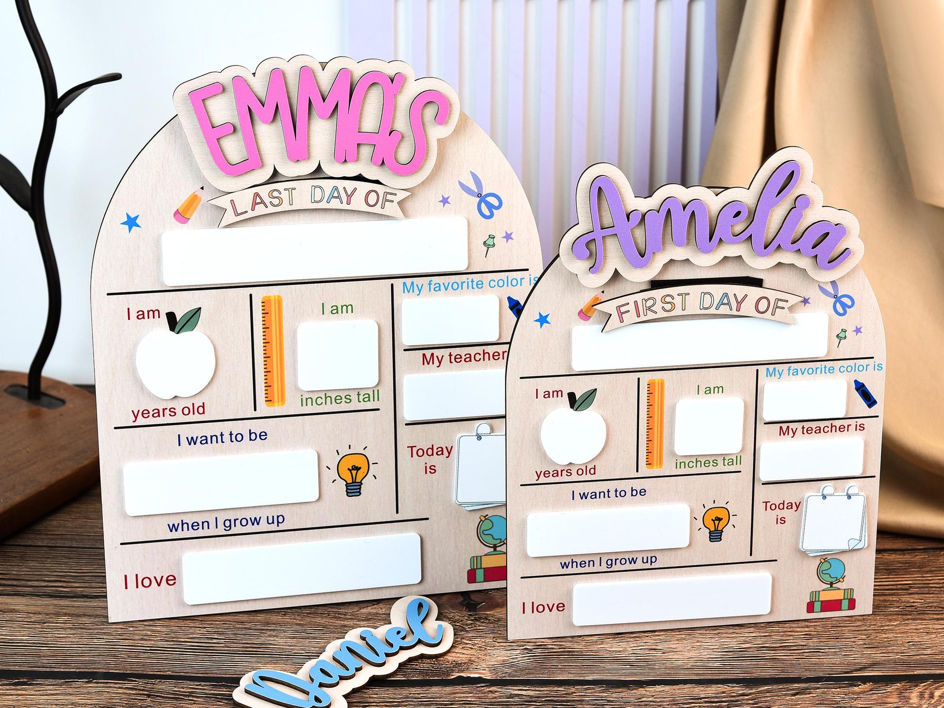 Custom First & Last Day School Sign,Back to School Sign,Kindergarten 1st Day of School Sign,First Day Wooden School Board,School Photo Prop