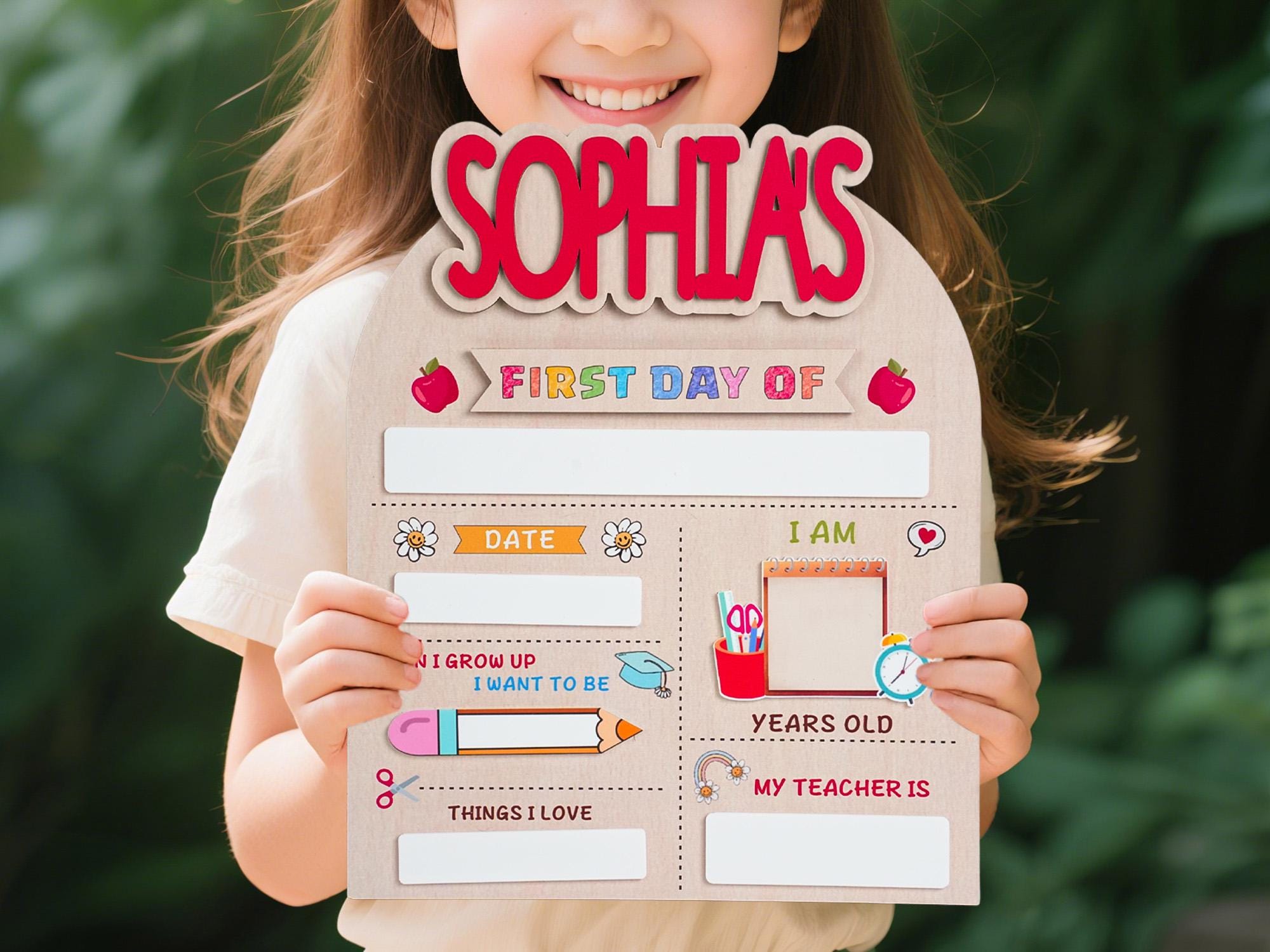 Custom First Day Of School Sign, Last Day of School Sign, Custom Name Sign, Preschool Back To School Dry Erase Sign, 1st Day of School Board