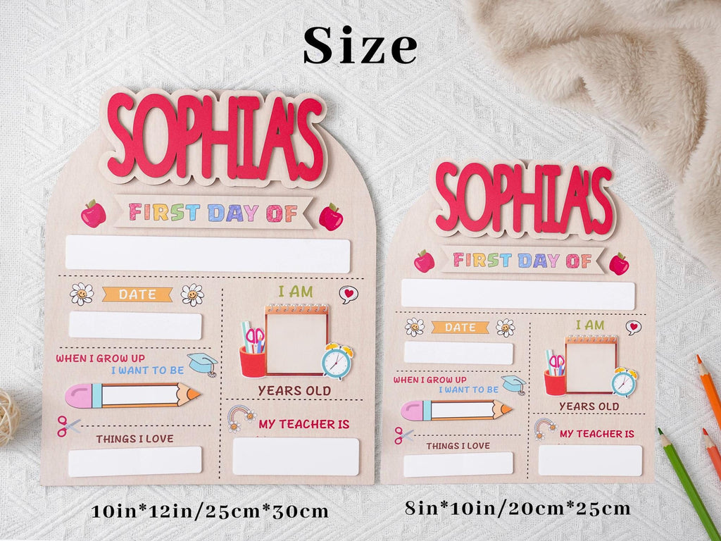 Custom First Day Of School Sign, Last Day of School Sign, Custom Name Sign, Preschool Back To School Dry Erase Sign, 1st Day of School Board