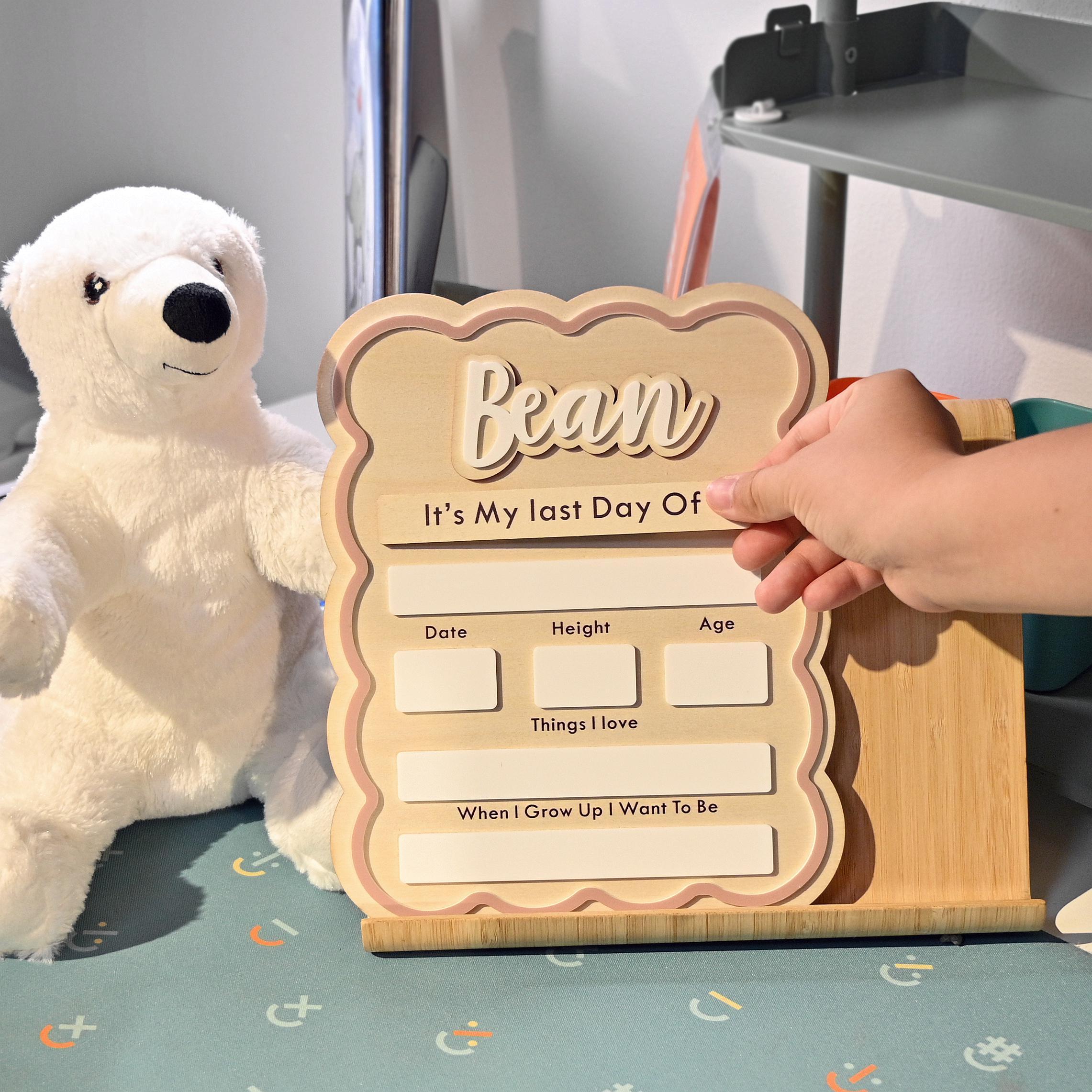 Cute First and Last Day Dry Erase School Sign, Reusable Back to School Sign, 1st Day School Wooden Board, Preschool or Kindergarten