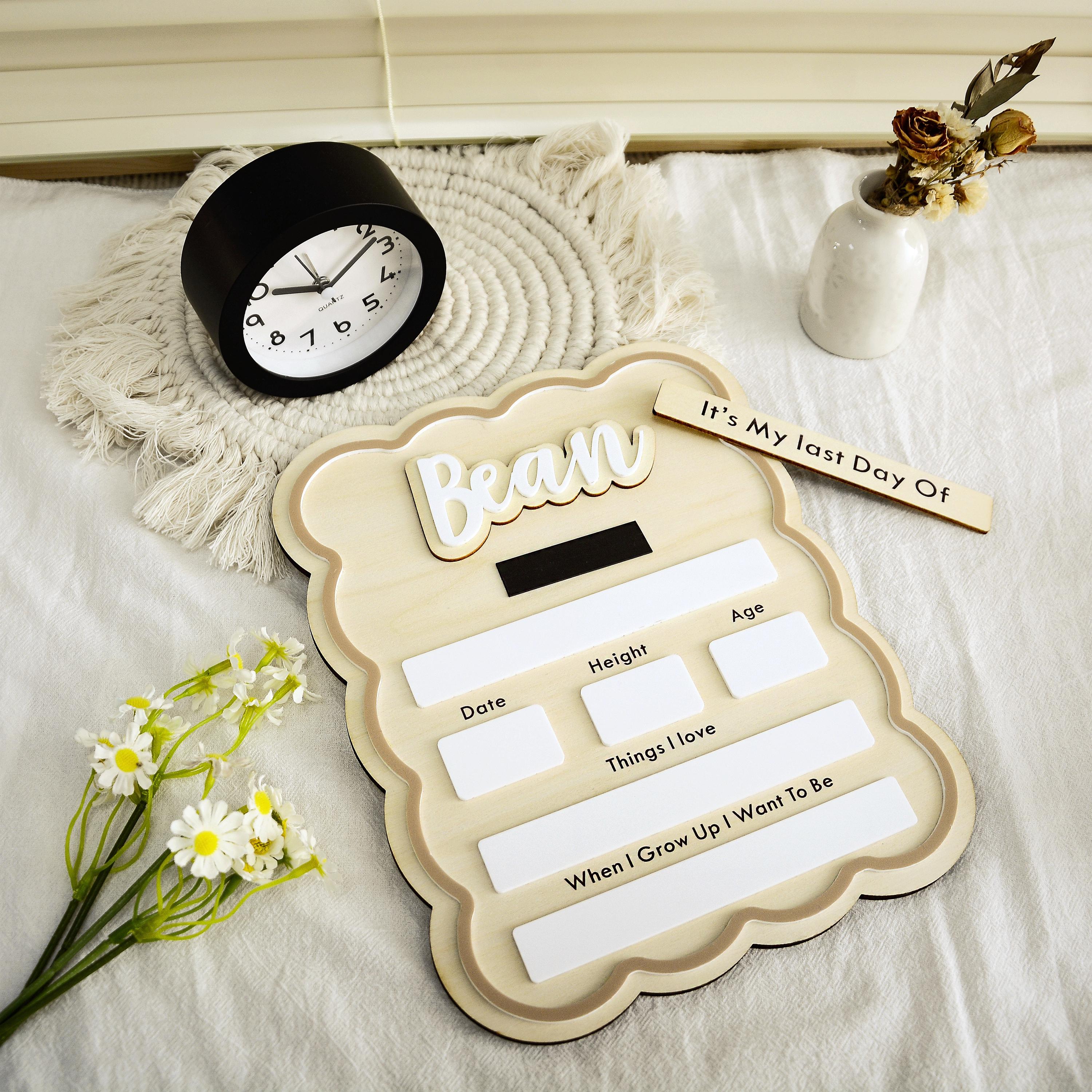 Cute First and Last Day Dry Erase School Sign, Reusable Back to School Sign, 1st Day School Wooden Board, Preschool or Kindergarten