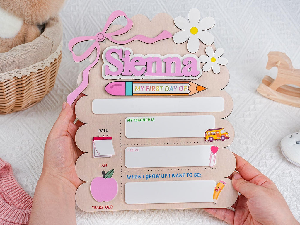 Custom First Day of School Sign, Back to School Sign, Kindergarten 1st Day of School Sign Reusable, Custom First Day School Sign
