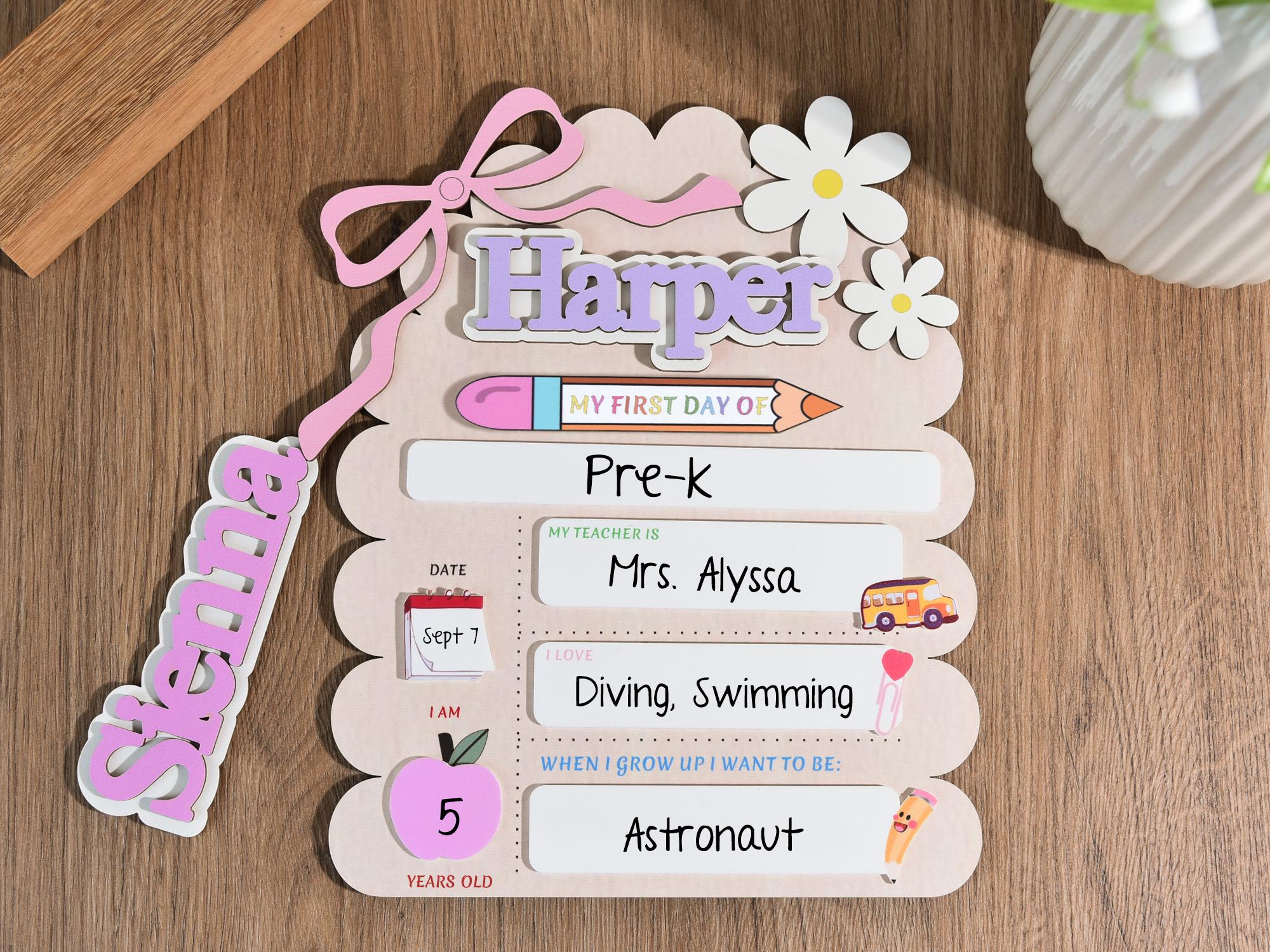 Personalized First Day School Sign, Customized First And Last Day School Sign, Back to School Sign, Kindergarten 1st Day of School Sign