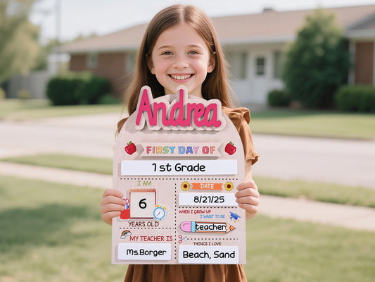 Customized First and Last Day School Sign, Back to School Sign, Kindergarten 1st Day of School Sign, First Day School Wooden School Board