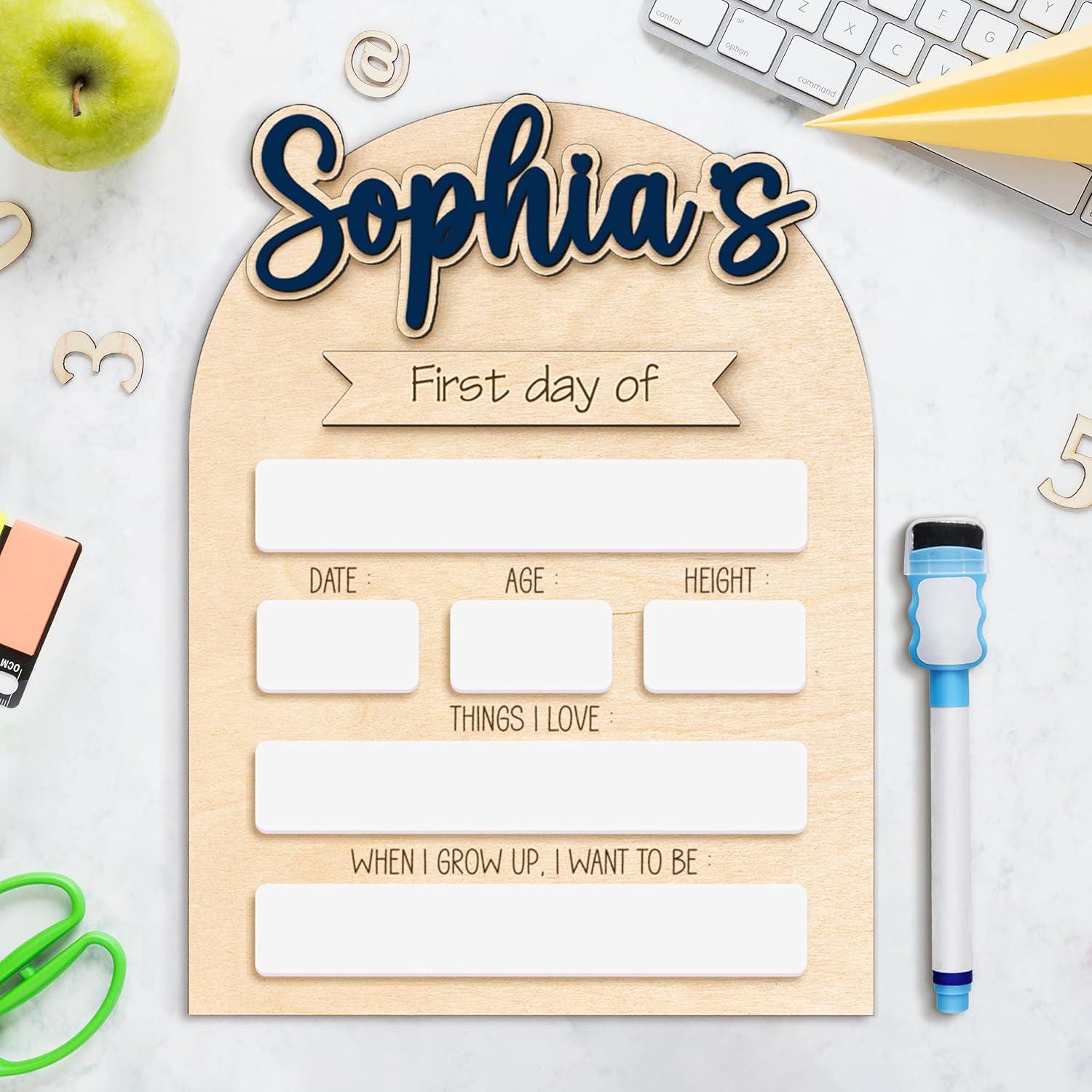 Customized First And Last Day School Sign, Back to School Sign, Kindergarten 1st Day of School Sign, First Day School Wooden School Board S2