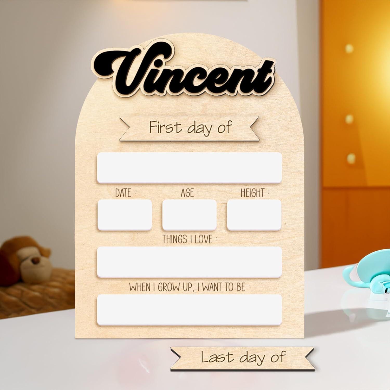 Customized First And Last Day School Sign, Back to School Sign, Kindergarten 1st Day of School Sign, First Day School Wooden School Board S2