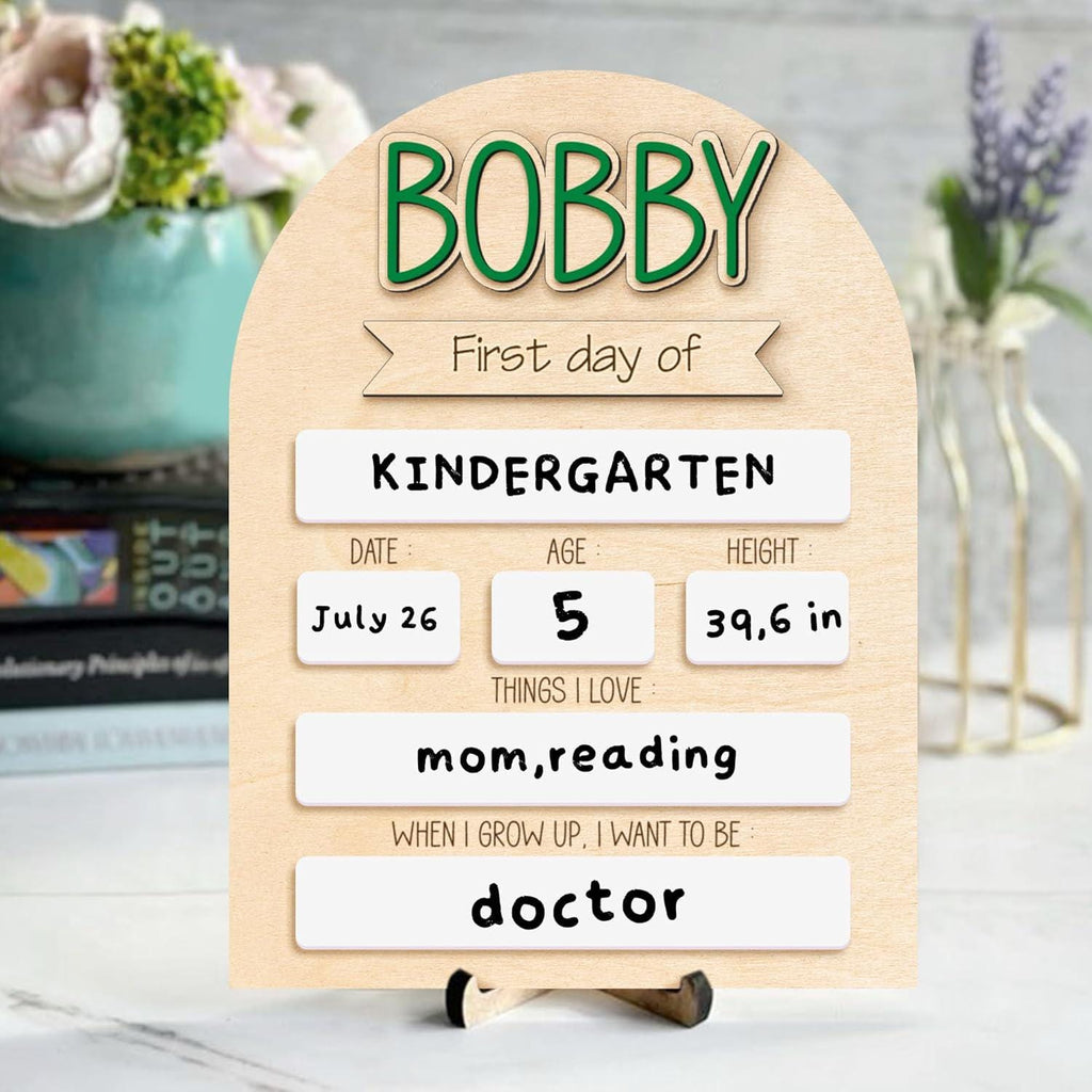 Customized First And Last Day School Sign, Back to School Sign, Kindergarten 1st Day of School Sign, First Day School Wooden School Board S2
