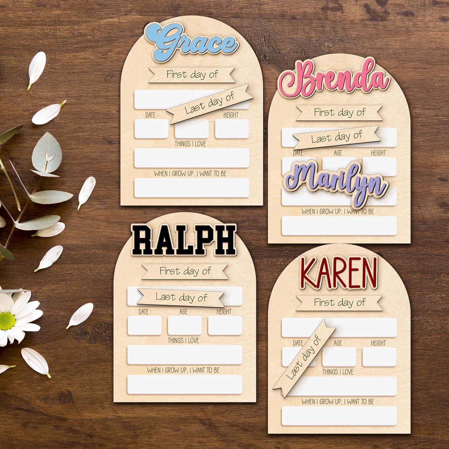 Customized First And Last Day School Sign, Back to School Sign, Kindergarten 1st Day of School Sign, First Day School Wooden School Board S2
