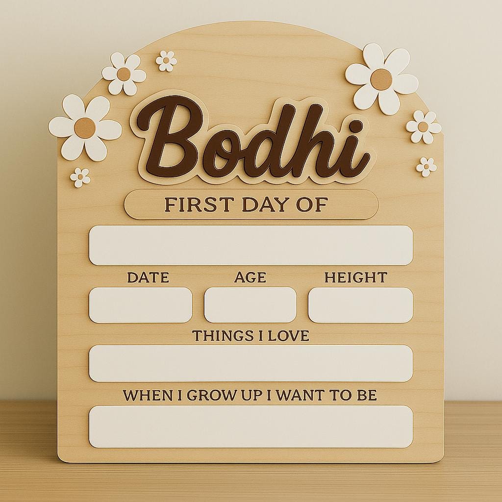 Personalized First Day of School Sign, Back to School Photo Prop, Custom First & Last Day School Dry Erase Board, Preschool Milestone Board
