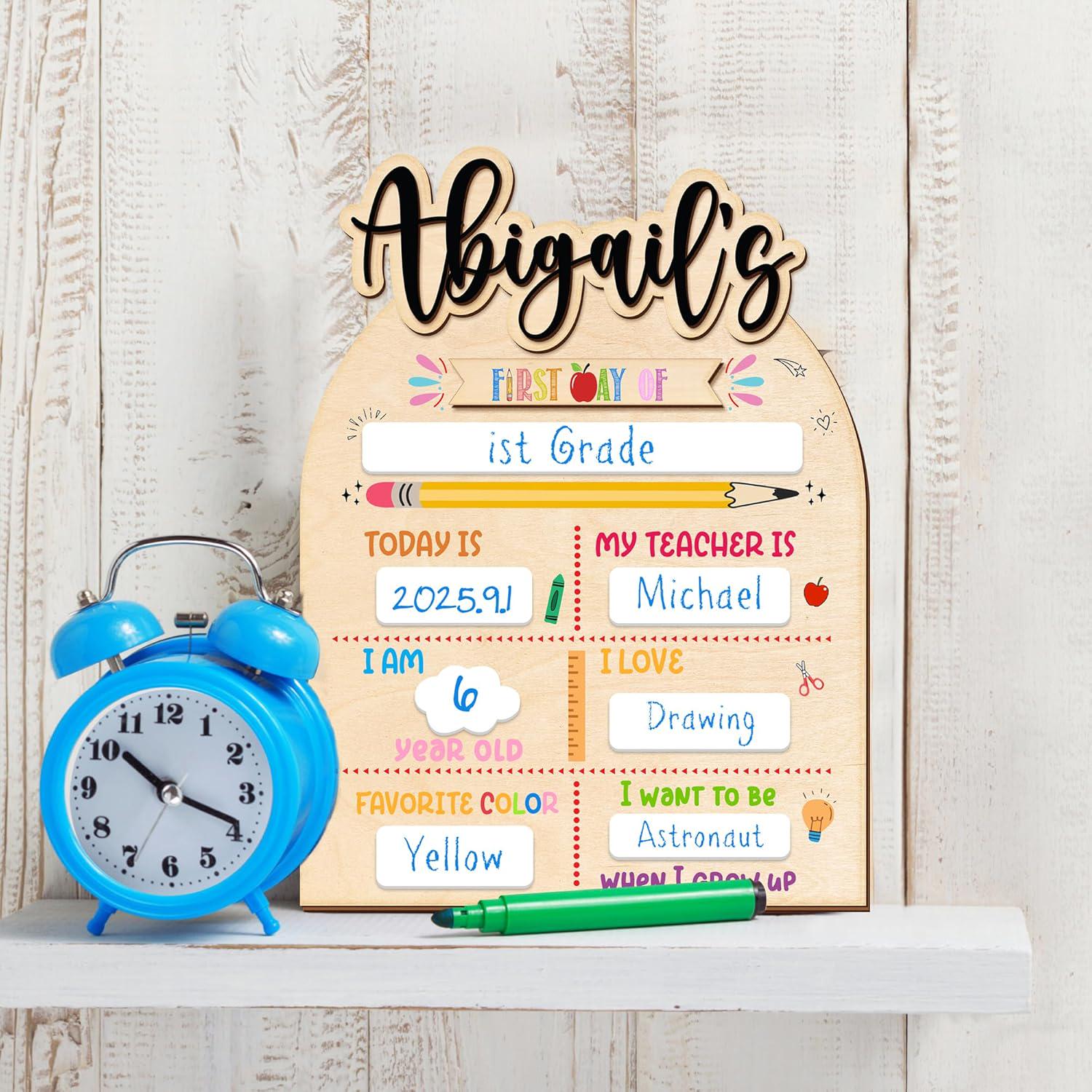 Customized First And Last Day School Sign, Back to School Sign, Kindergarten 1st Day of School Sign, First Day School Wooden School Board S7