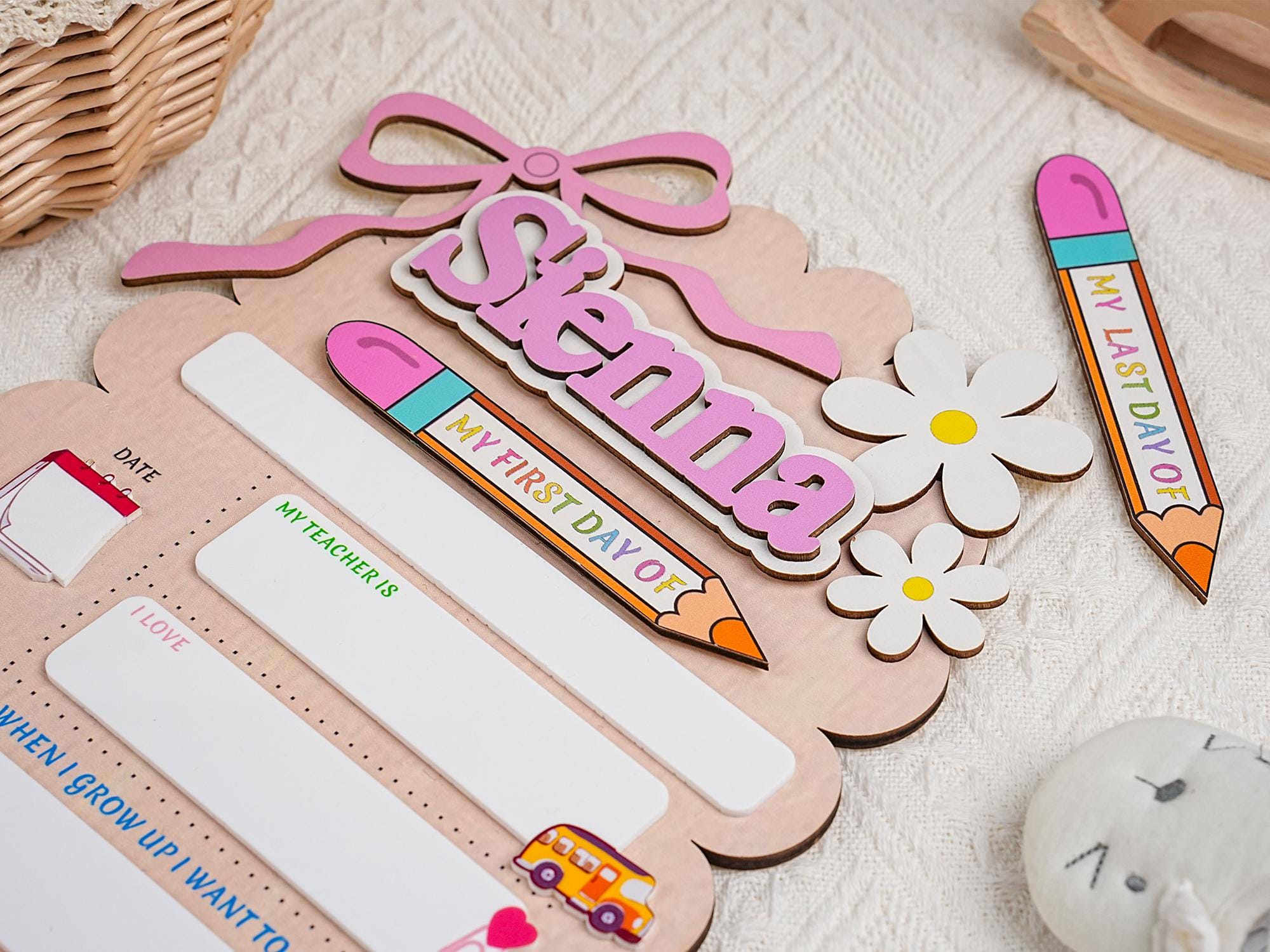 Personalized First Day School Sign, Back to School Sign, Kindergarten 1st Day of School Sign, School Board, First & Last Day of School Sign