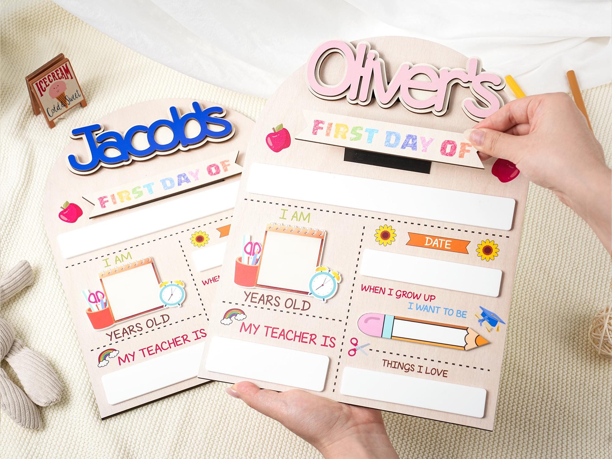 Personalized Back To School Sign,Custom First Day Of School Sign,1st Day of School Board,Kindergarten Wooden School Sign,Back To School Gift