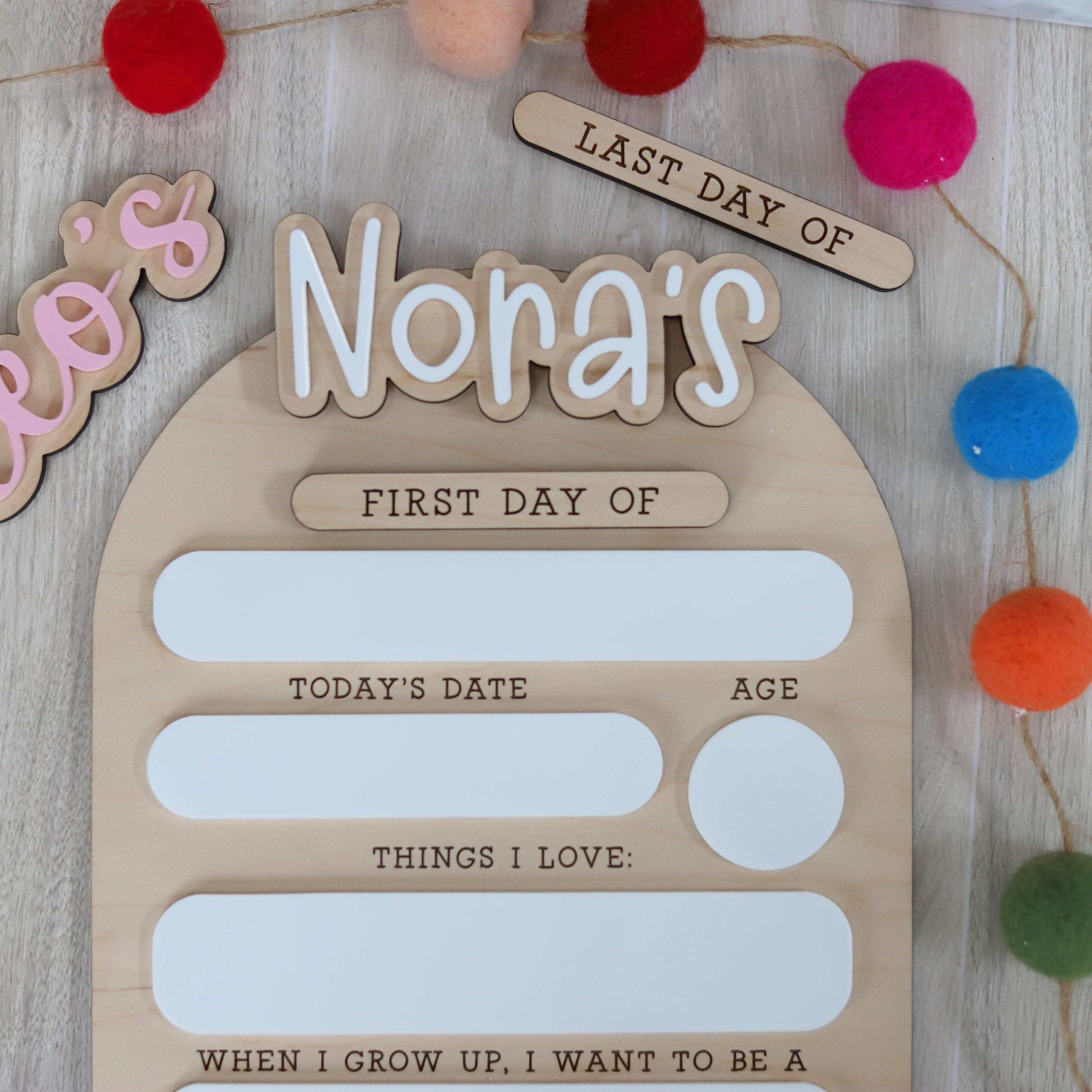 Interchangeable Personalized Back to School Sign for Kids | Custom Wooden First Day/Last Day Sign