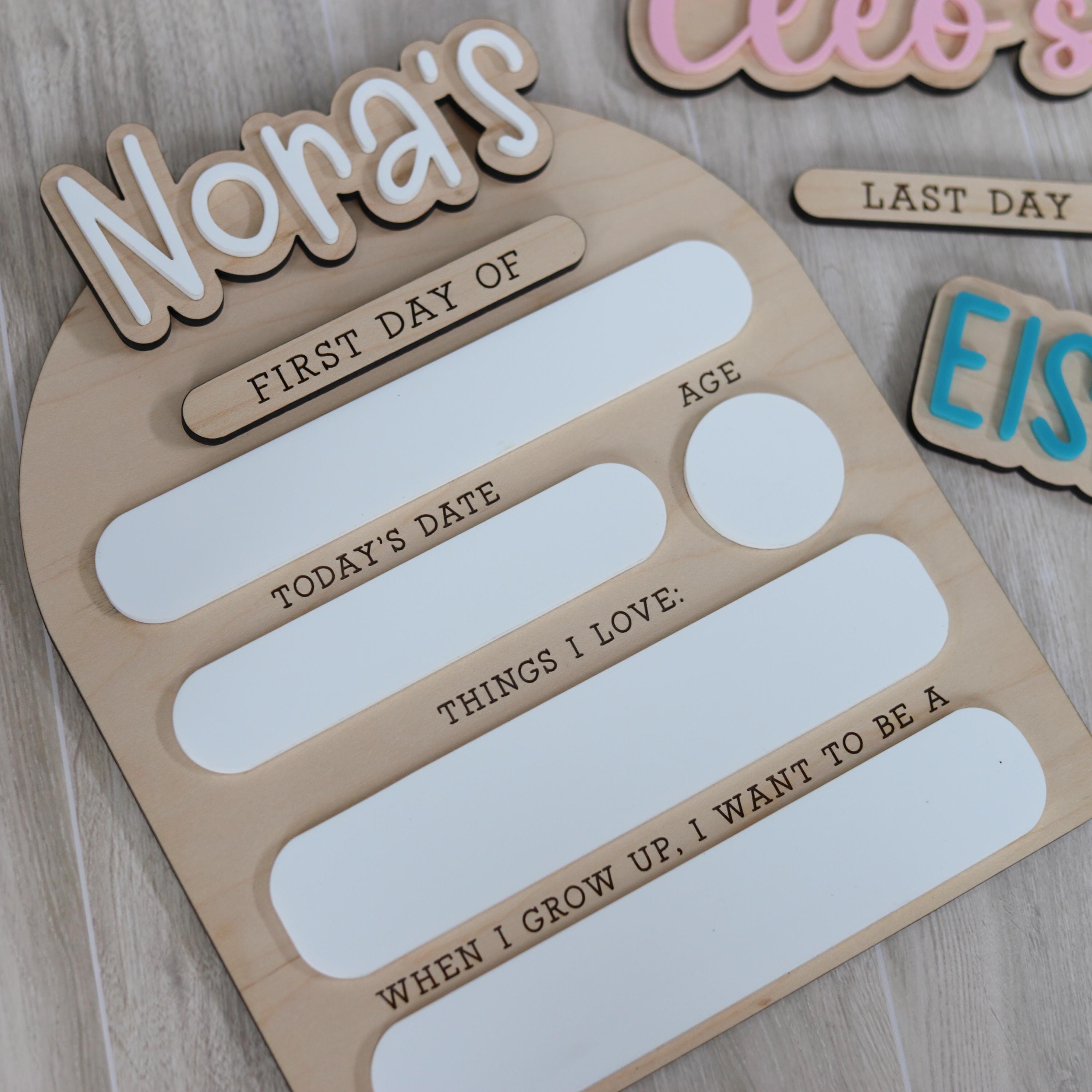 Interchangeable Personalized Back to School Sign for Kids | Custom Wooden First Day/Last Day Sign