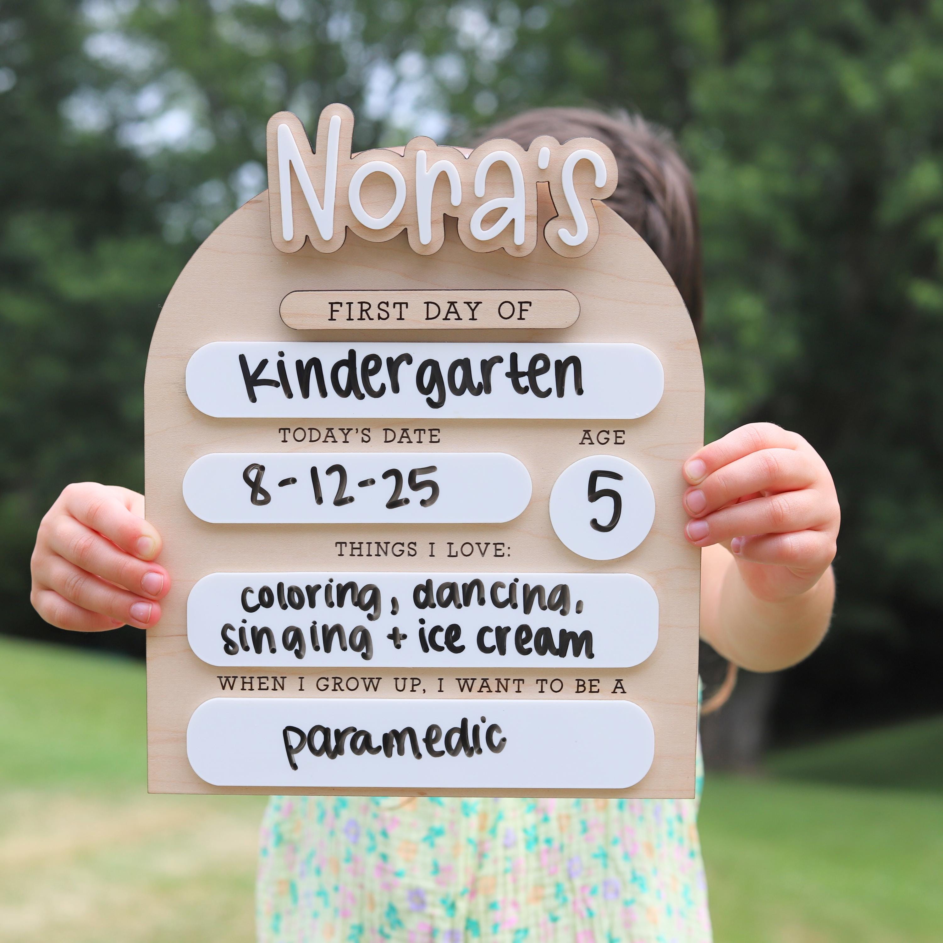 Interchangeable Personalized Back to School Sign for Kids | Custom Wooden First Day/Last Day Sign