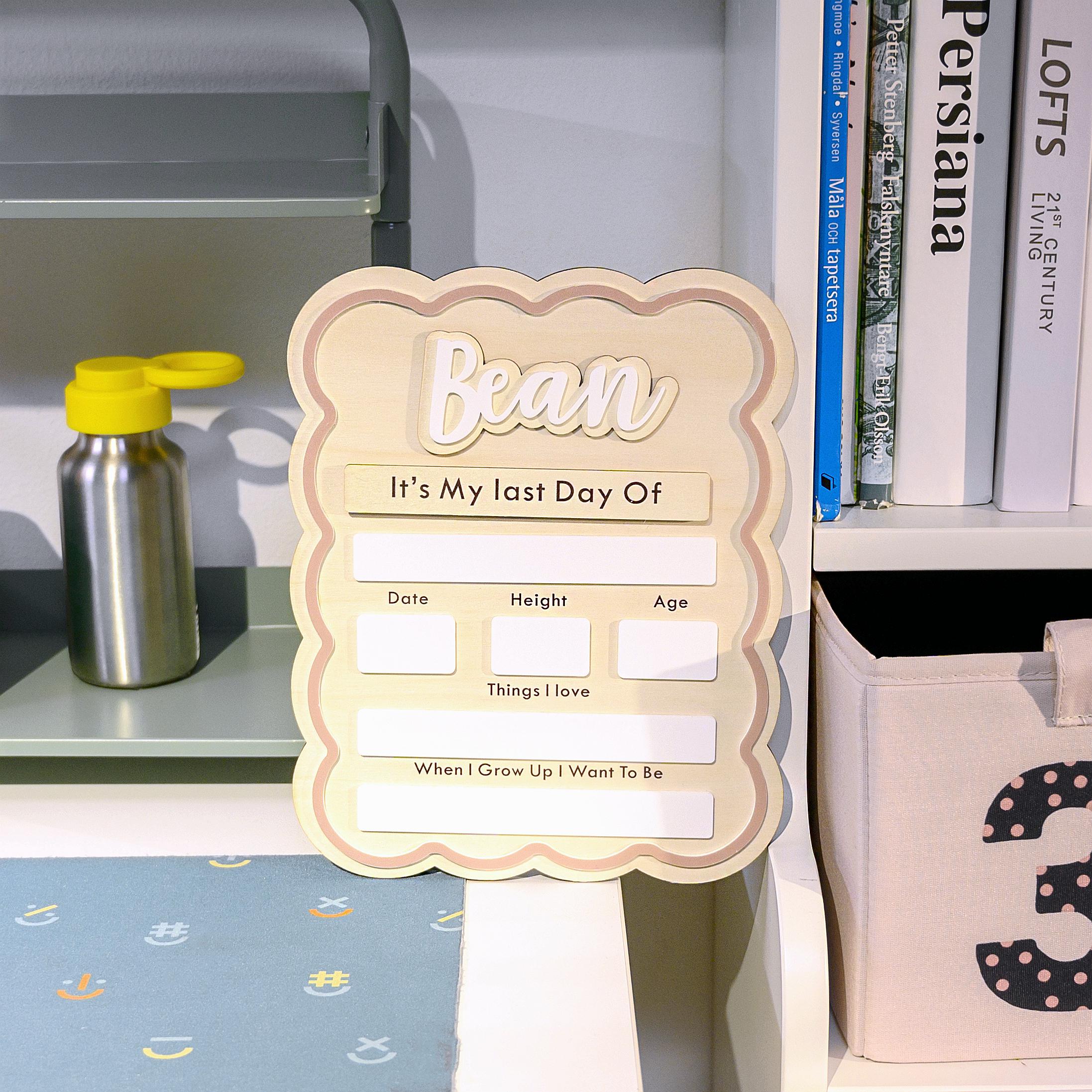 Cute First and Last Day Dry Erase School Sign, Reusable Back to School Sign, 1st Day School Wooden Board, Preschool or Kindergarten