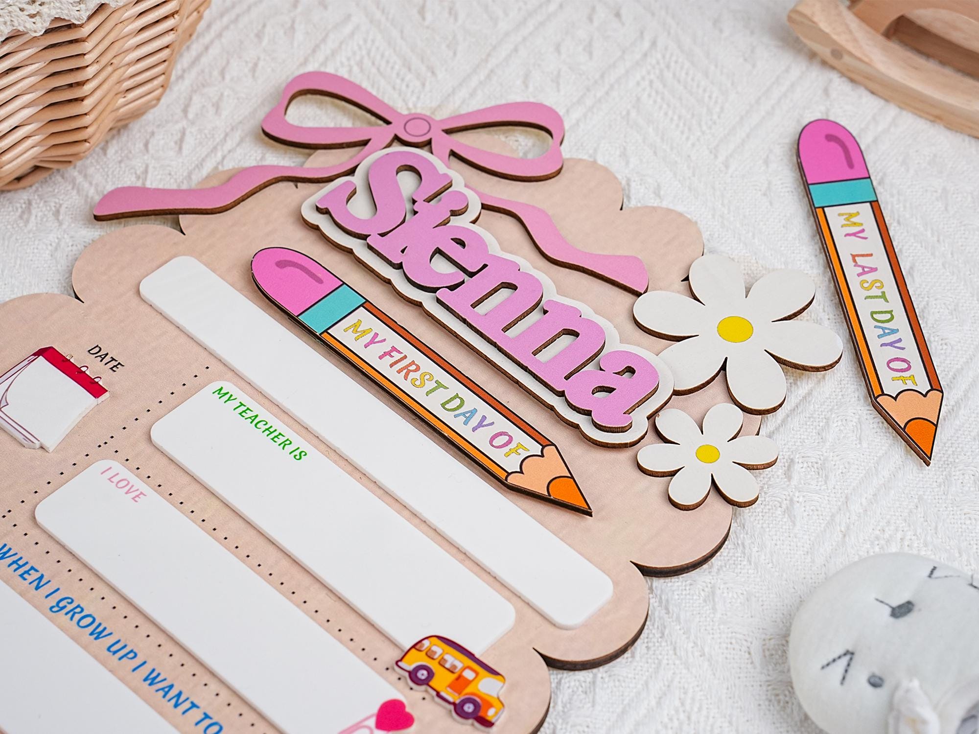 Custom First Day of School Sign, Back to School Sign, Kindergarten 1st Day of School Sign Reusable, Custom First Day School Sign