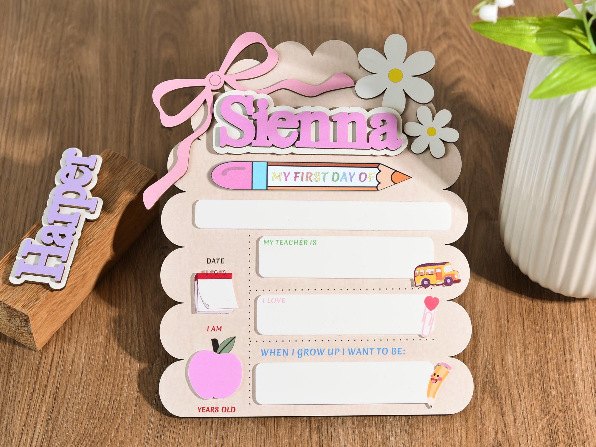 Personalized First Day School Sign, Customized First And Last Day School Sign, Back to School Sign, Kindergarten 1st Day of School Sign