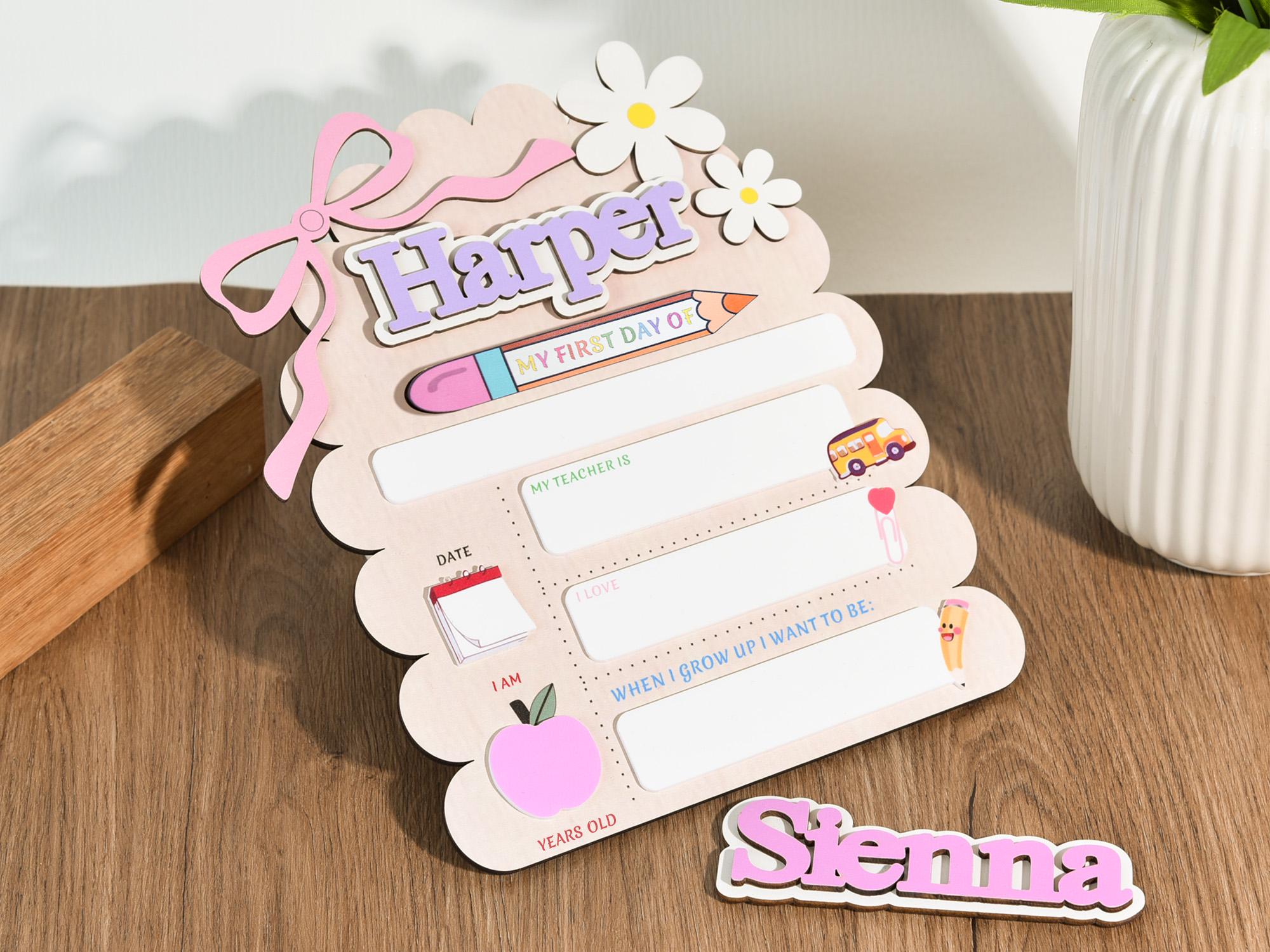 Personalized First Day School Sign, Customized First And Last Day School Sign, Back to School Sign, Kindergarten 1st Day of School Sign