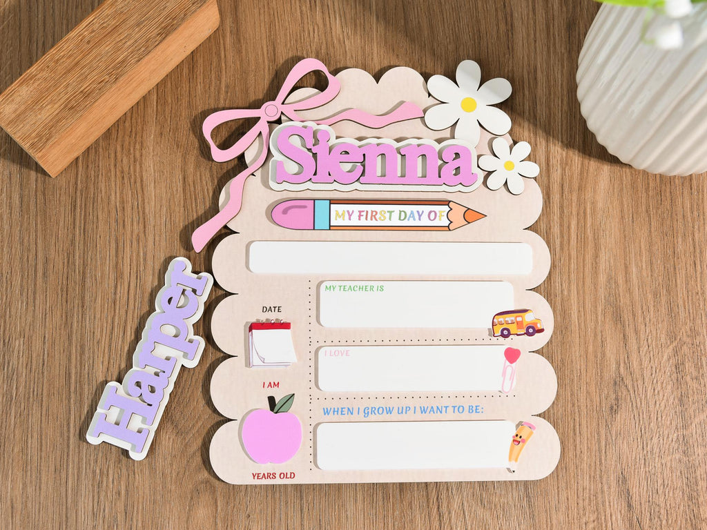 Personalized First Day School Sign, Customized First And Last Day School Sign, Back to School Sign, Kindergarten 1st Day of School Sign
