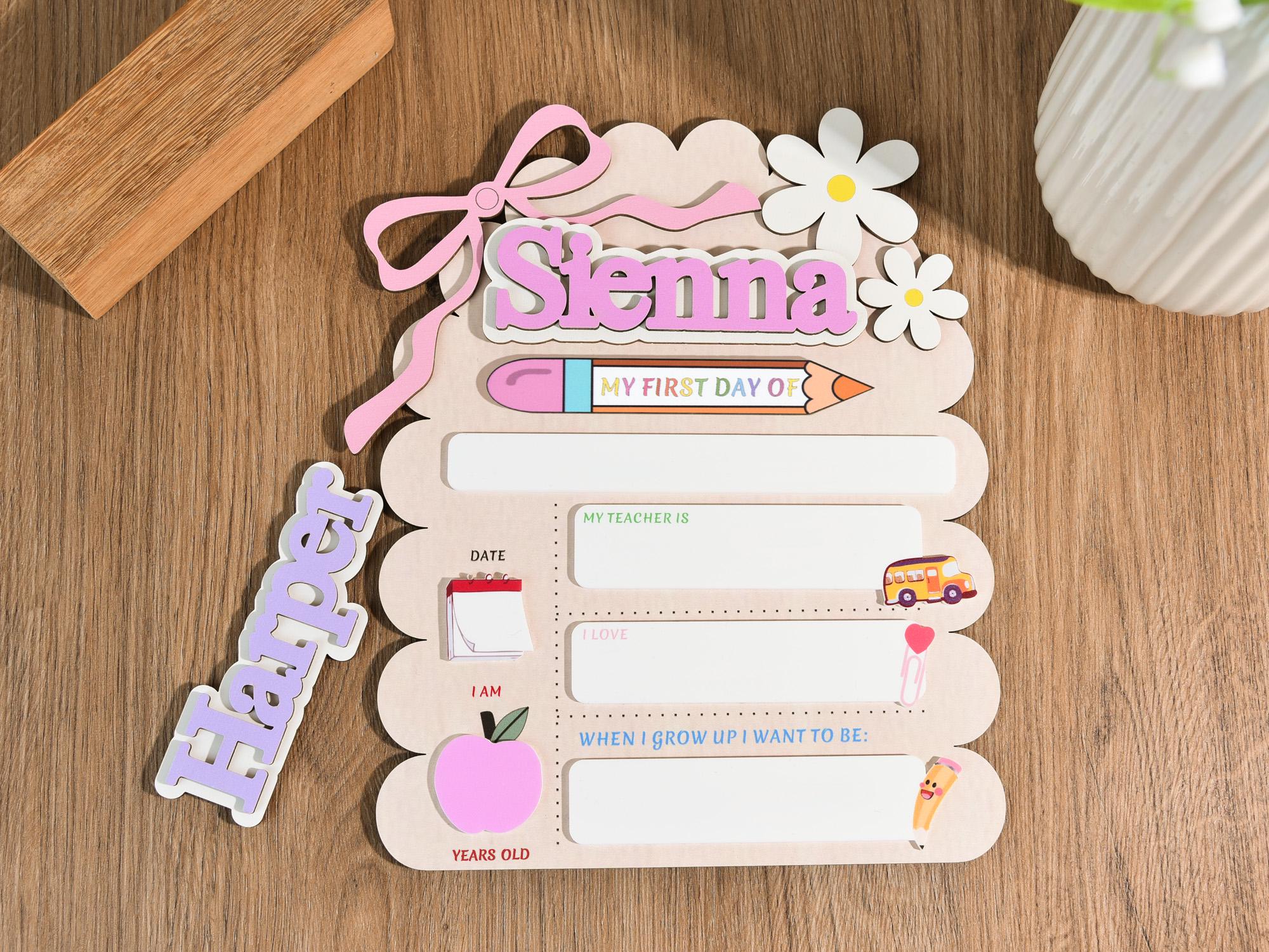 Personalized First Day School Sign, Customized First And Last Day School Sign, Back to School Sign, Kindergarten 1st Day of School Sign