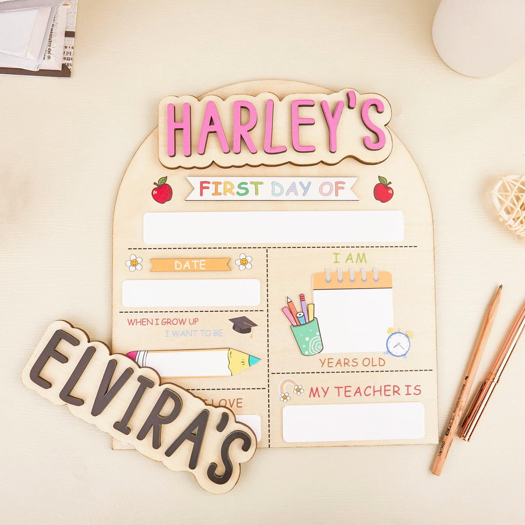 Personalized First Day School Sign, Custom First And Last Day Of School Sign, Reusable Back to School Sign For Photos, Photo Prop
