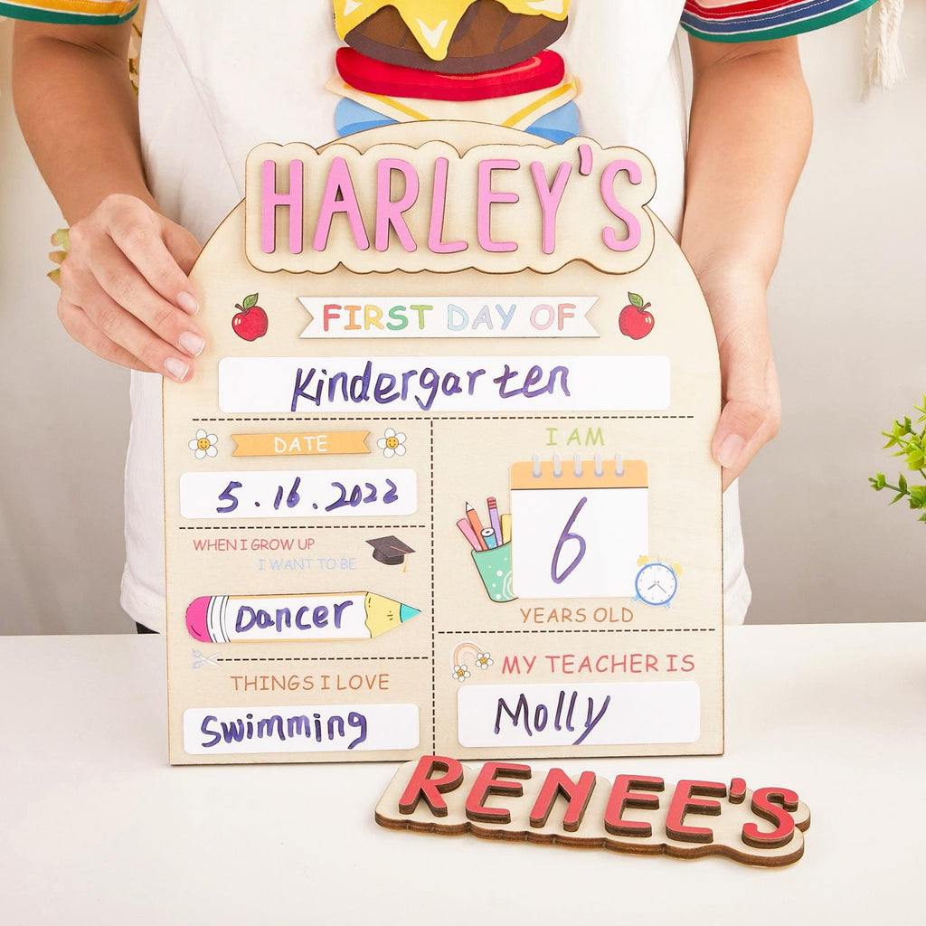 Personalized First Day School Sign, Custom First And Last Day Of School Sign, Reusable Back to School Sign For Photos, Photo Prop