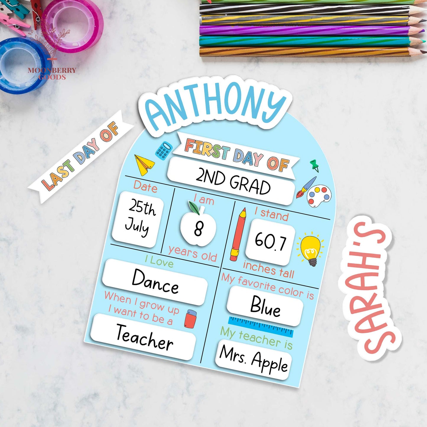 Custom First Day of School Sign, Back to School Sign, Kindergarten 1st Day of School Sign, First Day Wooden School Board, School Photo Prop