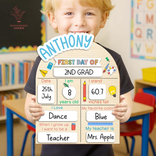 Custom First Day of School Sign, Back to School Sign, Kindergarten 1st Day of School Sign, First Day Wooden School Board, School Photo Prop
