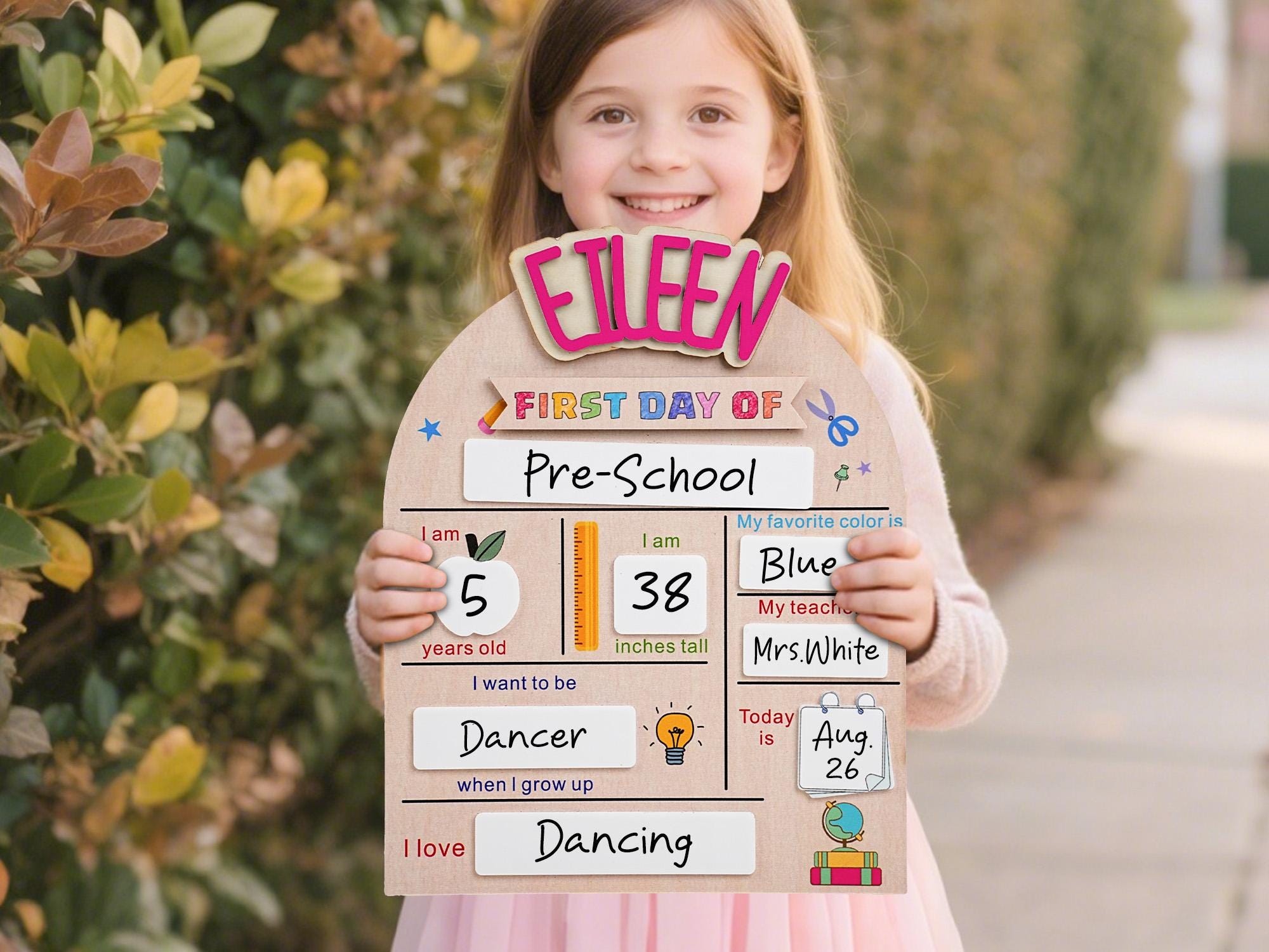 Custom First Day of School Sign, Back to School Sign, Kindergarten 1st Day of School Sign, School Board, First & Last Day of School Sign