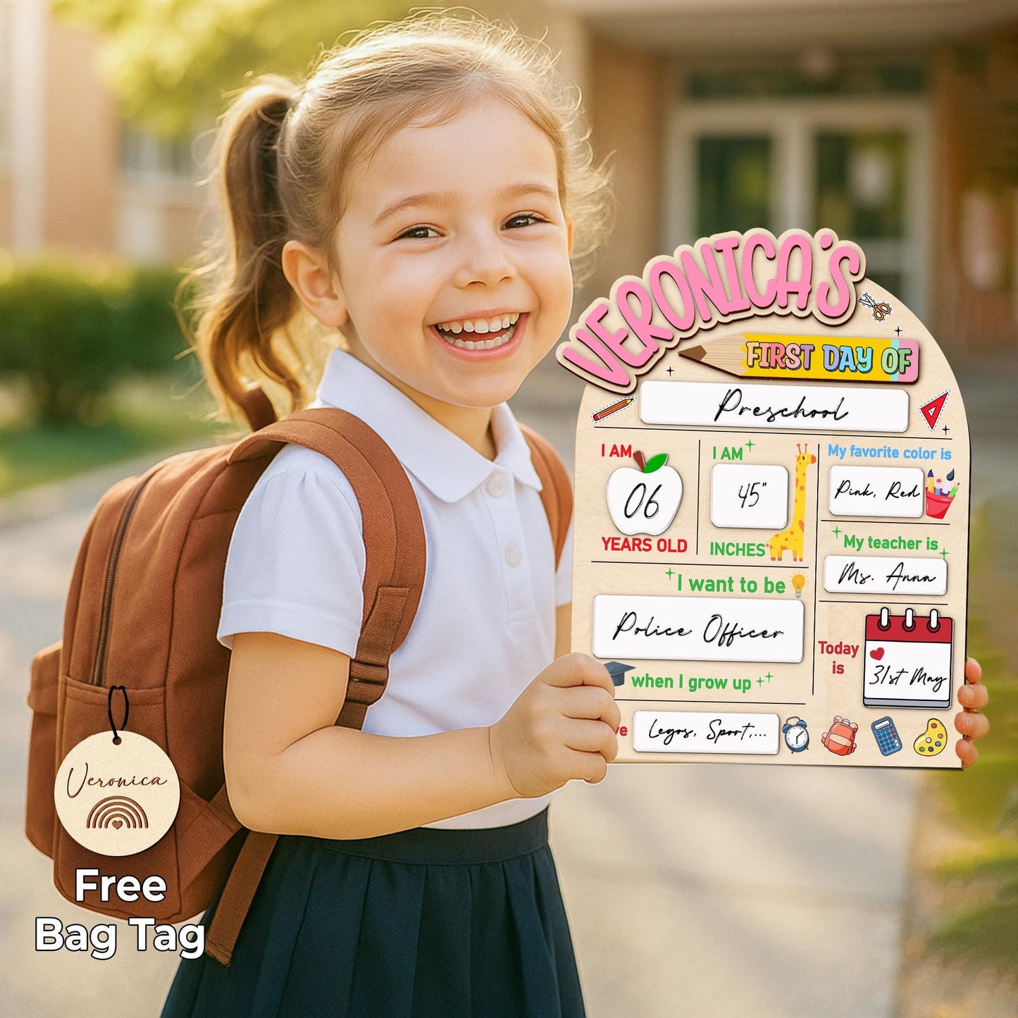 Custom First And Last Day School Sign,Back to School Board,Interchangable,First Day of School,Dry Erase,Reusable,Preschool Prop,Kid Gift