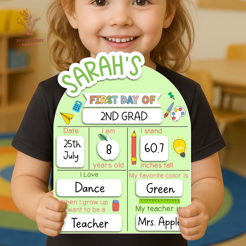 Custom First Day of School Sign, Back to School Sign, Kindergarten 1st Day of School Sign, First Day Wooden School Board, School Photo Prop