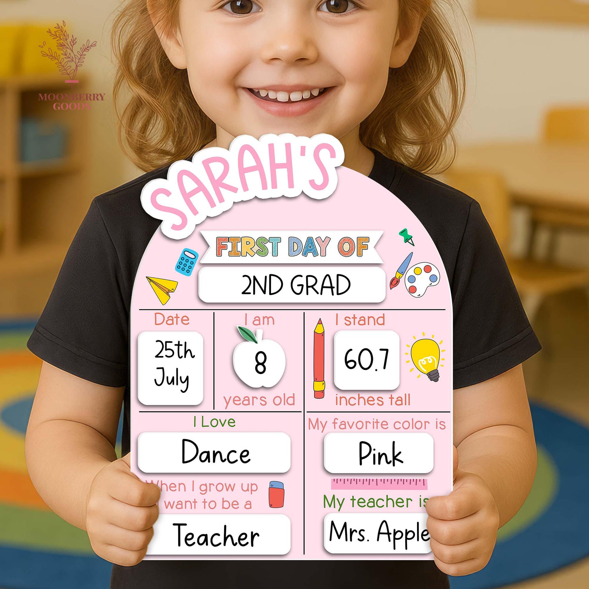Custom First Day of School Sign, Back to School Sign, Kindergarten 1st Day of School Sign, First Day Wooden School Board, School Photo Prop